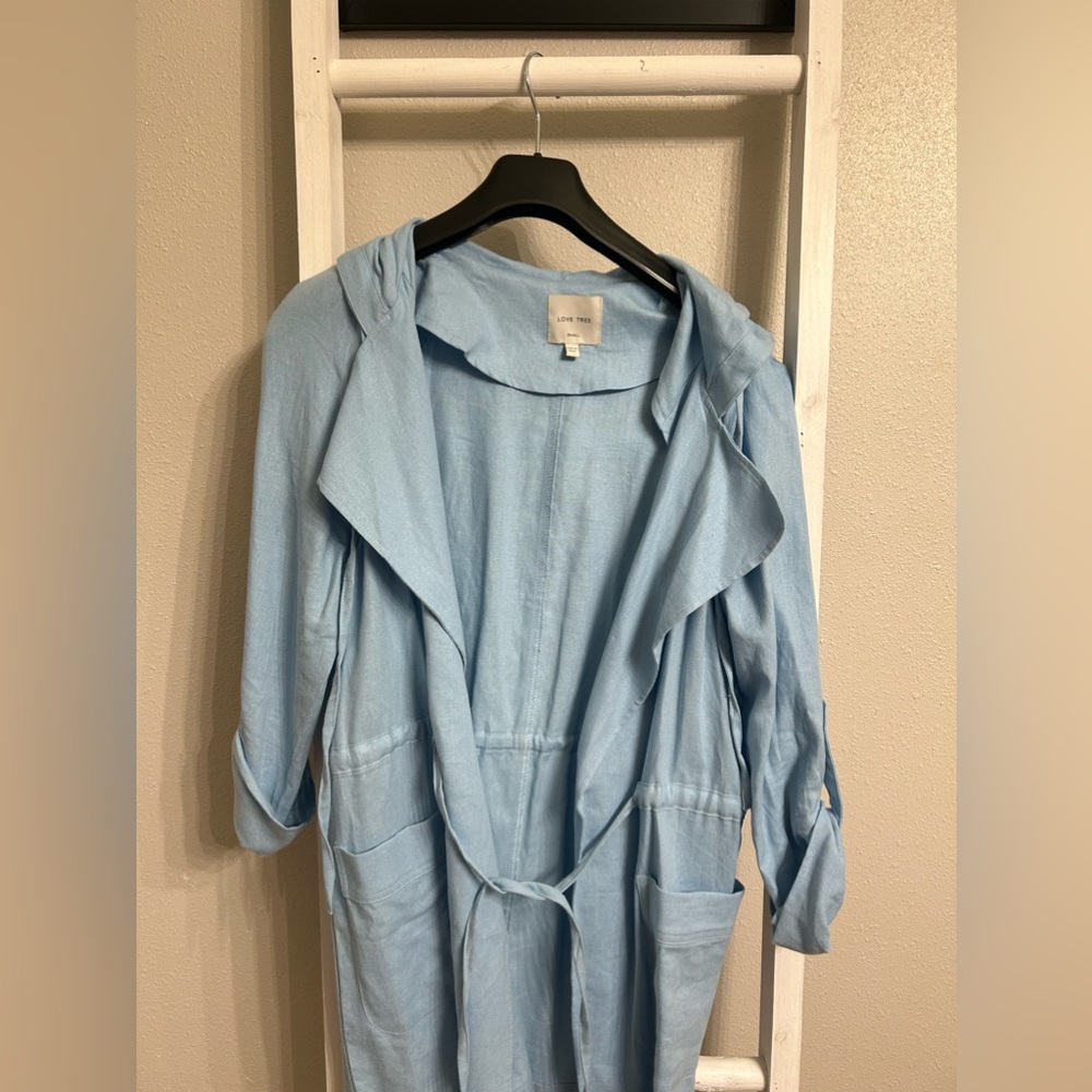 Baby blue hooded cardigan